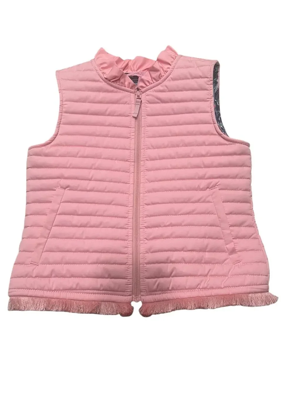 Lilly Pulitzer pink puffer vest Size M (6-7). Pockets